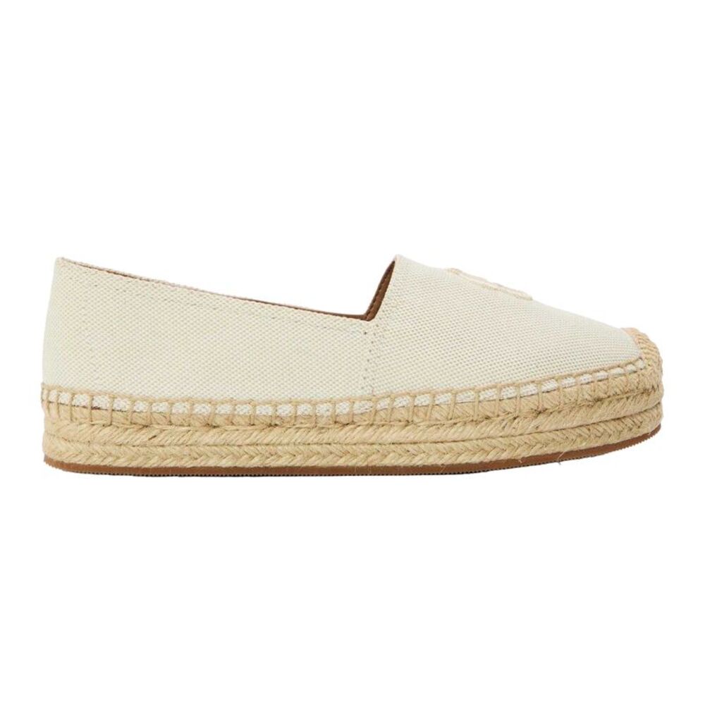 Boss Womens/Ladies Leather Flat Espadrilles / Light Beige